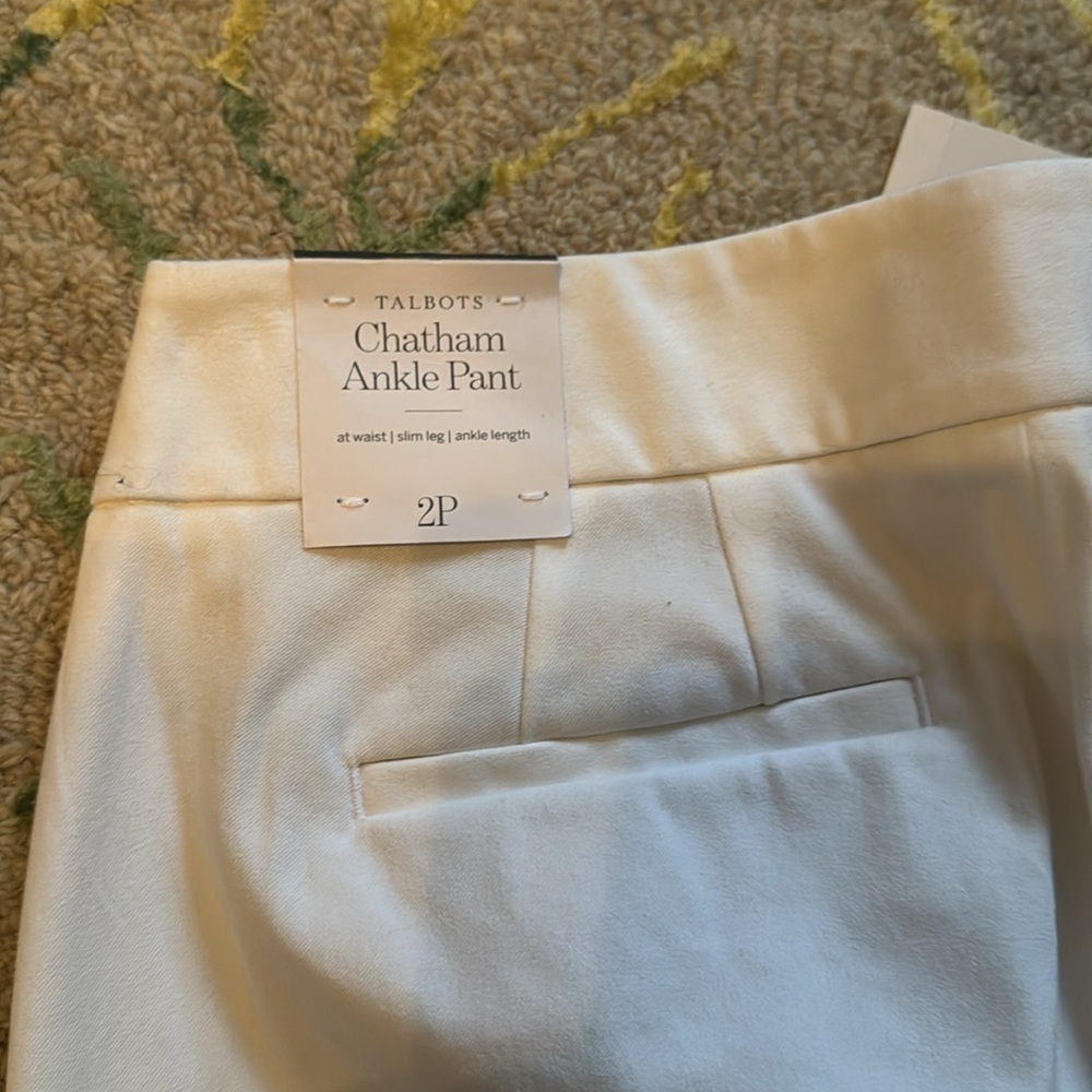 Talbots Chatham white ankle pants 2p NWT - Picture 5 of 5